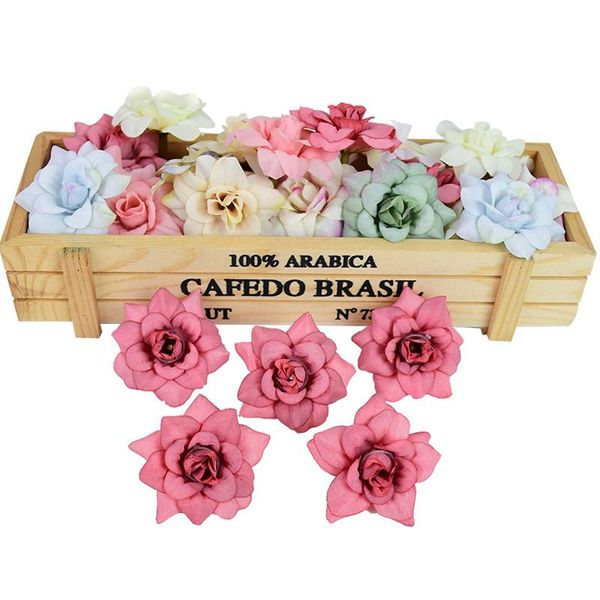

decorative flowers & wreaths 20pcs multicolor silk rose artificial flower head for wedding party home diy decor handmade wreath craft festiv
