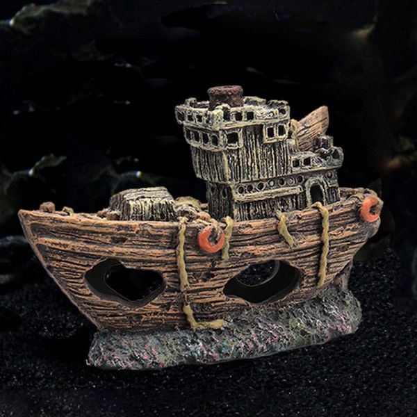 

decorations resin pirate ship household fish tank decoration hideout aquarium