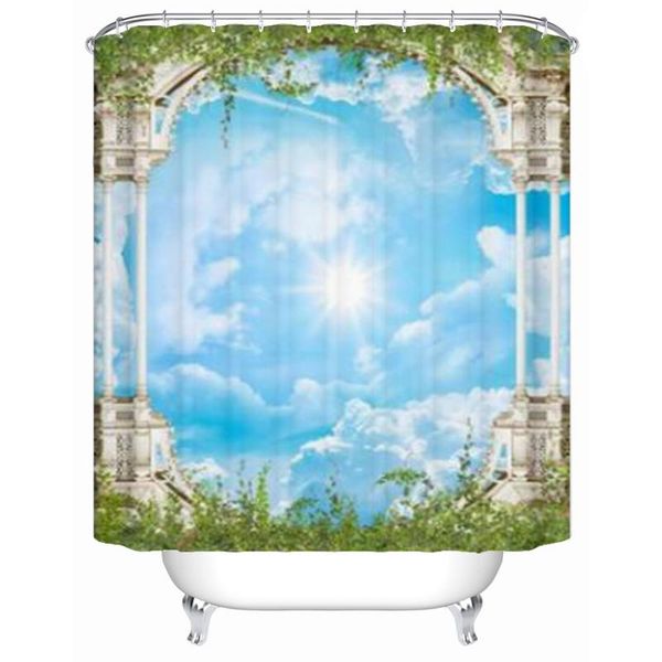 

shower curtains landscape curtain nature scenery building decor polyester bathroom waterproof with hooks