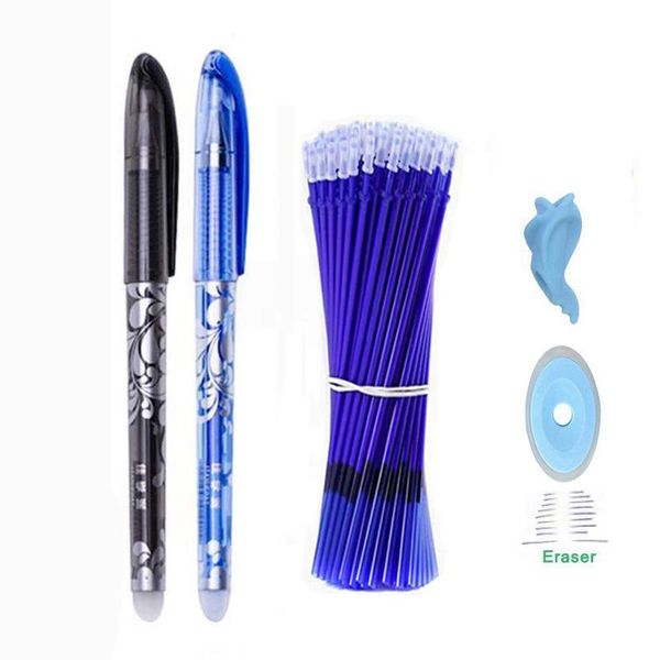 

ballpoint pens 0.5mm students use magic erasable pen refill rod blue black replaceable stationery gel ink practice copybook tools, Blue;orange