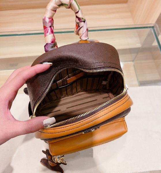 

fashion backpack temperament letter schoolbag fashion with silk scarf hanging men's and women's backpack