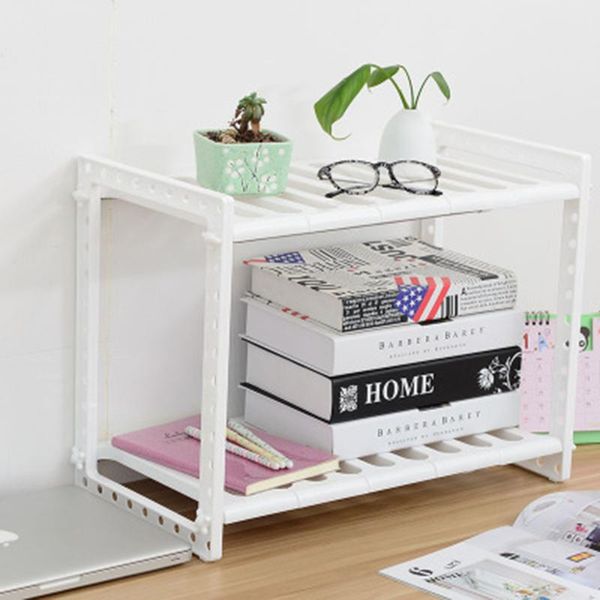 

hooks & rails under the kitchen sink shelf, bathroom floor multi-layer storage retractable shelf