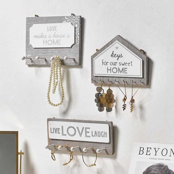 

wooden wall sign decor with hooks decorative mounted 7 & rails