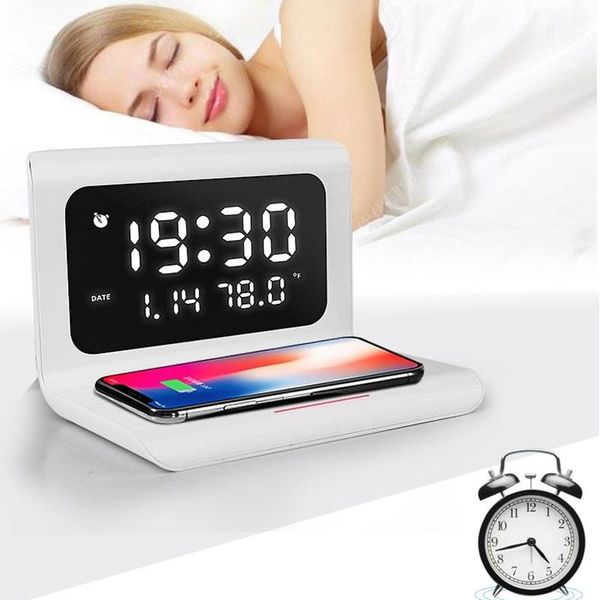 

creatives wireless phone charging station with digital alarm clock multifunctional charger pad for tn99 other clocks & accessories