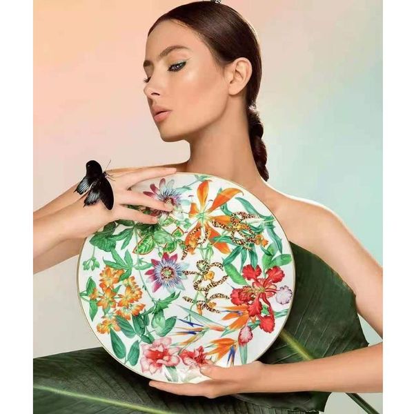

dishes & plates design rainforest porcelain plate dinner set thickened snack dessert cake pastry tray tableware decoration