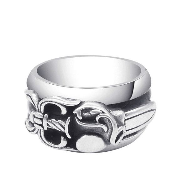 

handmade 925 sterling silver sword hearts band rings american european punk gothic antique vintage designer luxury jewelry accessories gifts