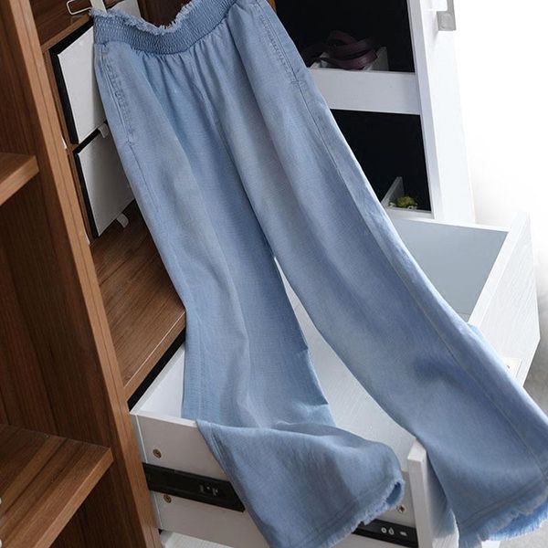 

women's pants & capris womens plus size high waist wide leg maxi long solid color office lady loose stretch lounge trousers, Black;white