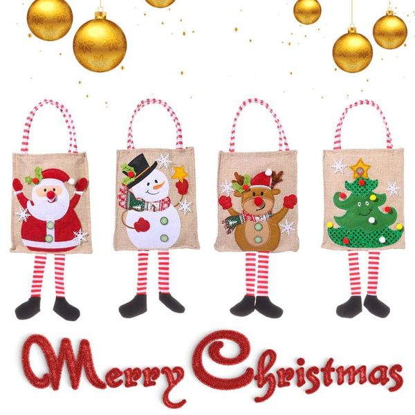 

gift wrap christmas tree elk xmas decor accessories cookie snack bundle pocket santa tote bag candy holders