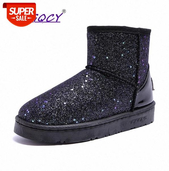 

women's shoes snow boots autumn and winter new bling flat with round head snow boots frosted students casual cotton shoes #h75u