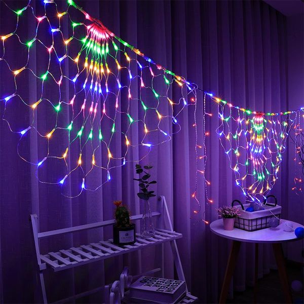 

strings ac220v 3m 3 peacock tail mesh net led string lights outdoor fairy garland for wedding christmas year party garden decoration