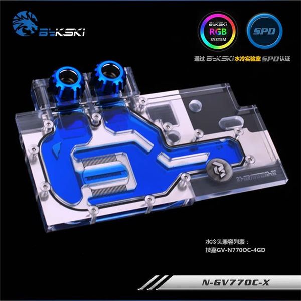 

bykski gpu cooler full cover graphics card light water cooling block for gigabyte gtx770 oc n-gv77oc-x fans & coolings