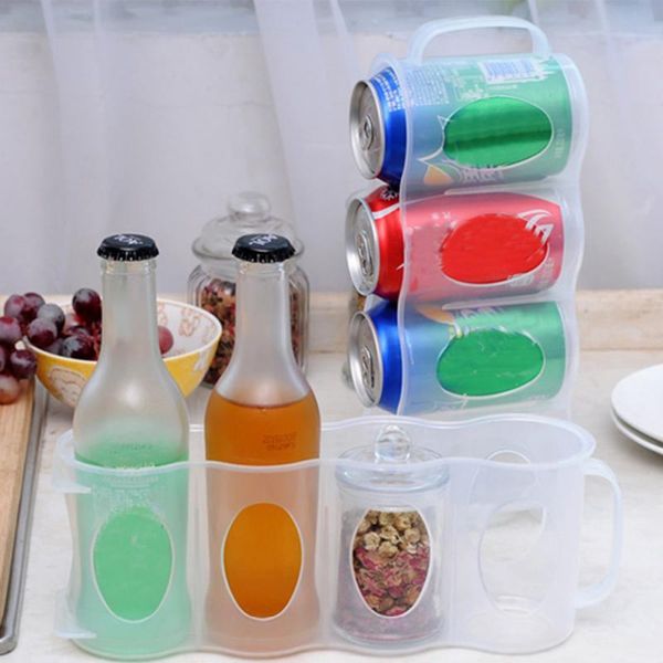 

storage bottles & jars creativity four-compartment beer beverage can box fridge soda drink bottle holder space-saving kitchen accessories