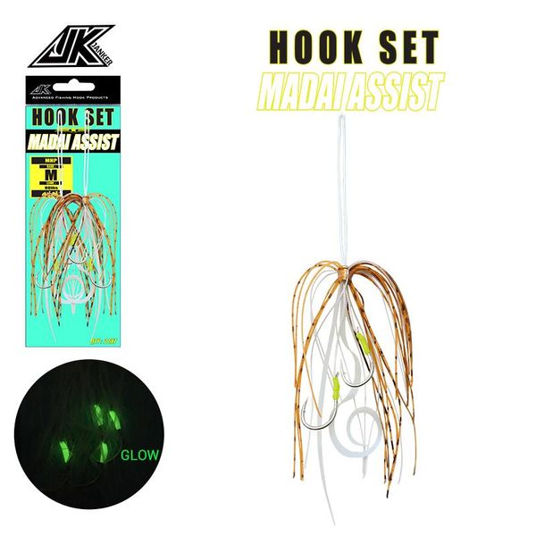 

fishing hooks jk mhp madai rotating water tank auxiliary hook double-layer and silicone kirt sea