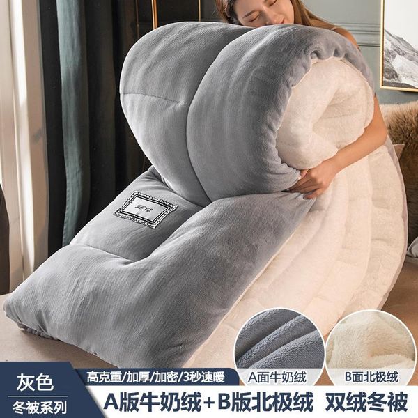 

comforters & sets fashion lamb velvet quilt winter super warm comforter thickened dormitory blanket fall/winter core silk cotton space