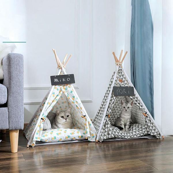 

cat beds & furniture fashion folding pet bed house outdoor portable breathable tents for small dogs cats sleeping nest four season universal