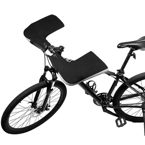 

bike handlebar protector mitts cold weather cycling mountain mittens windproof mtb bicycle bar warmer covers gloves, Black