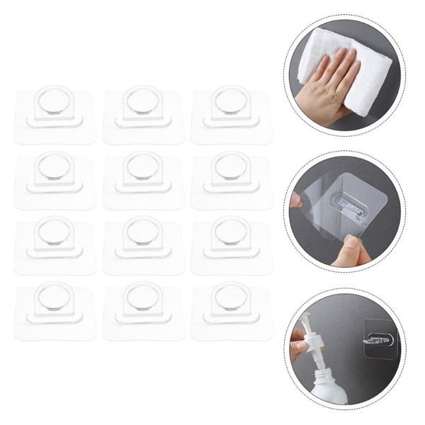 

hooks & rails 12pcs wall transparent bathroom shower bottles rack