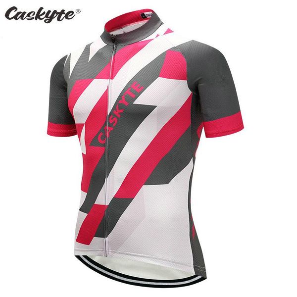 

racing jackets caskyte 2021 cycling jersey men bicycle summer clothing short sleeve mtb bike shirt, Black;red