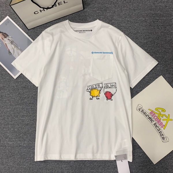

2021 new fashion brand high end crosin spring sanskrit letter cartoon lip print men's and women's short sleeve, White;black