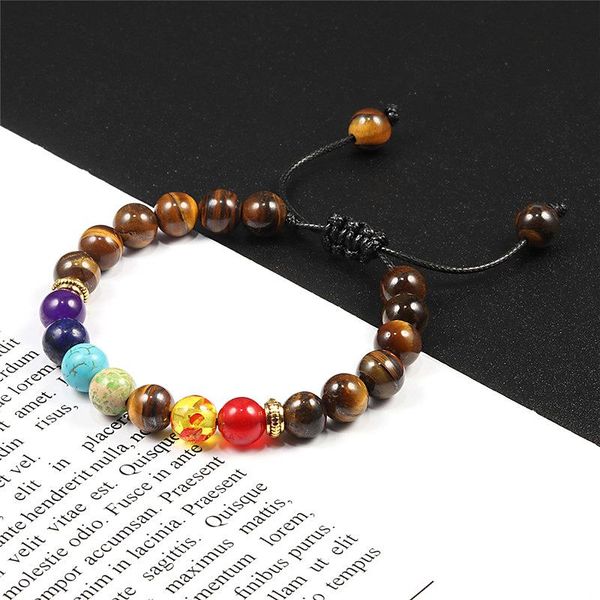 

beaded, strands fashion 7 chakra reiki prayer beads bracelets men 8mm handmade natural lava stone yoga healing bracelets&bangles women jewel, Black