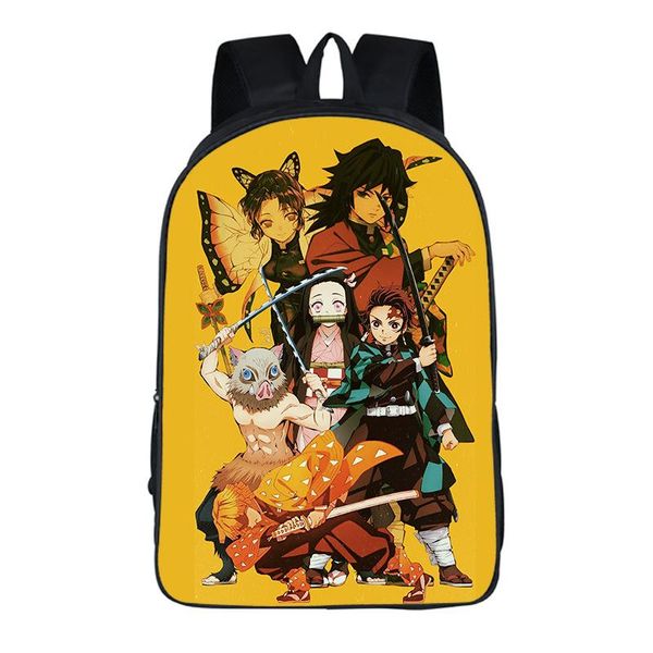 

backpack harajuku demon slayer student school bags youthful notebook backpacks 3d printed oxford waterproof boys/girls vogue small