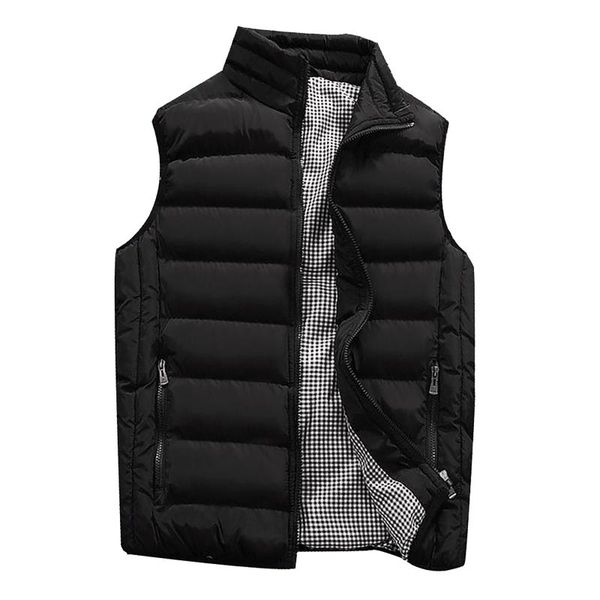 

men's jackets vest winter wear trend handsome casual sleeveless waistcoat down cotton autumn shoulder coat thickened for men, Black;brown