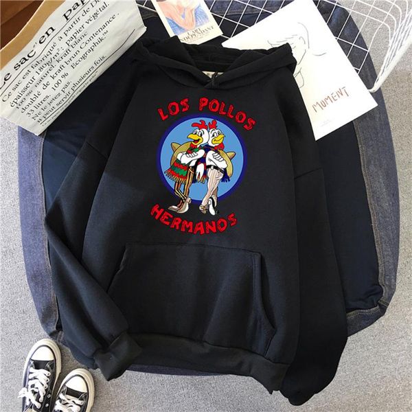 

men's hoodies & sweatshirts breaking bad los pollos hermanos men women streetwear fashion print sweatshirt hoodie harajuku ovresized u, Black