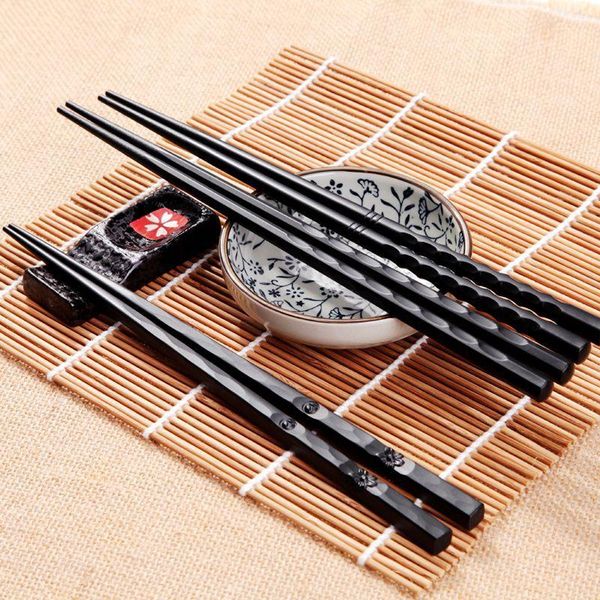 

pair japanese chopsticks alloy non-slip durable sticks chinese palillos japoneses reusable learner gift