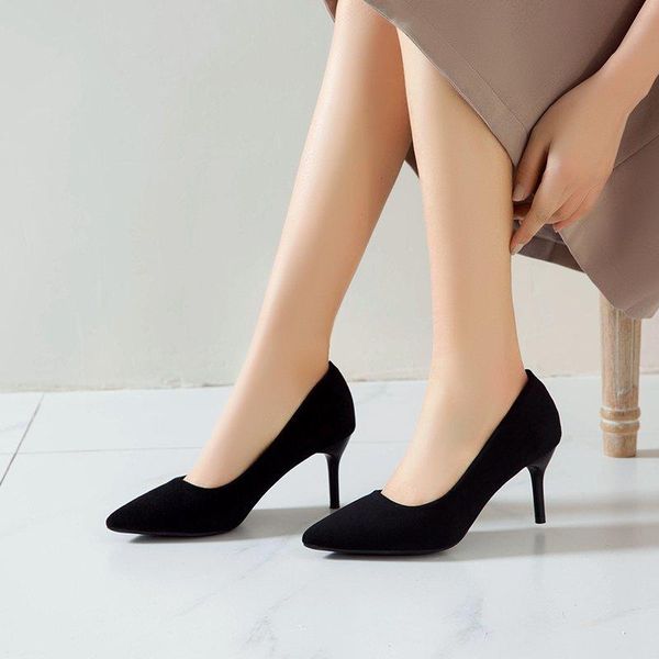 

dress shoes 2021 plus size 34-40 women pointed toe pumps patent leather high heels boat wedding zapatos mujer black
