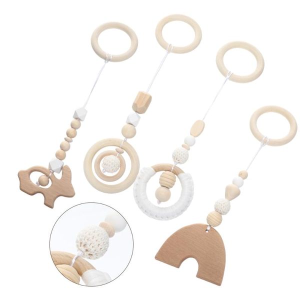 

novelty items 4pcs wooden molar toys baby chewing playthings household teether adornments