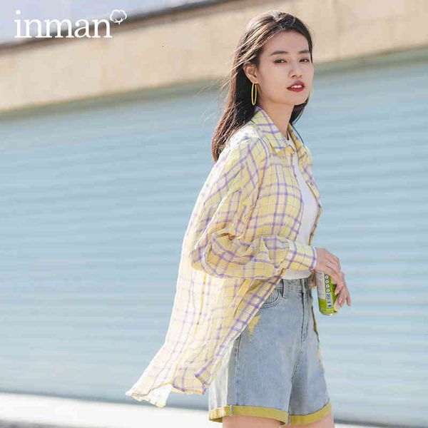 

blouses summer girlish pure cotton plaid literary vitality long sleeve blouse mj7e, White