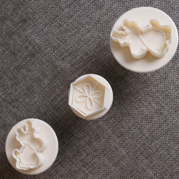 

cake tools 3pcs/set plunger cookie cutter fondant decorating christmas gift