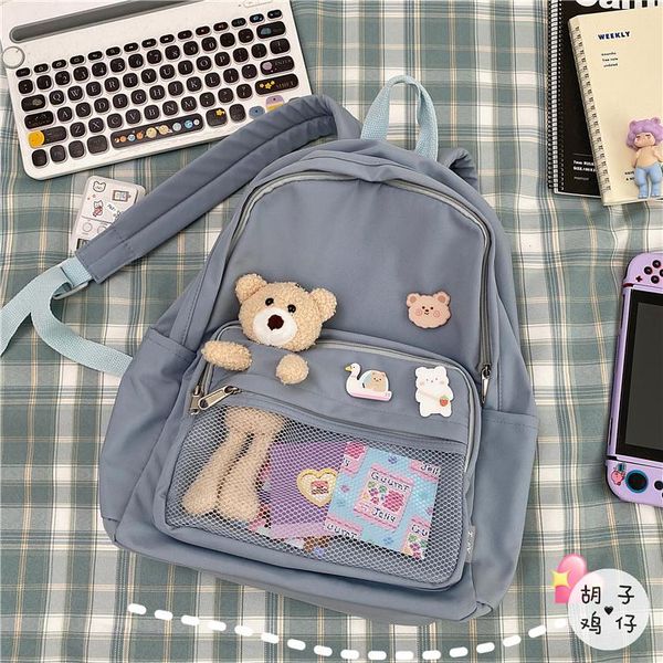 

cute bear girl student school bag female korean ins high large capacity backpack