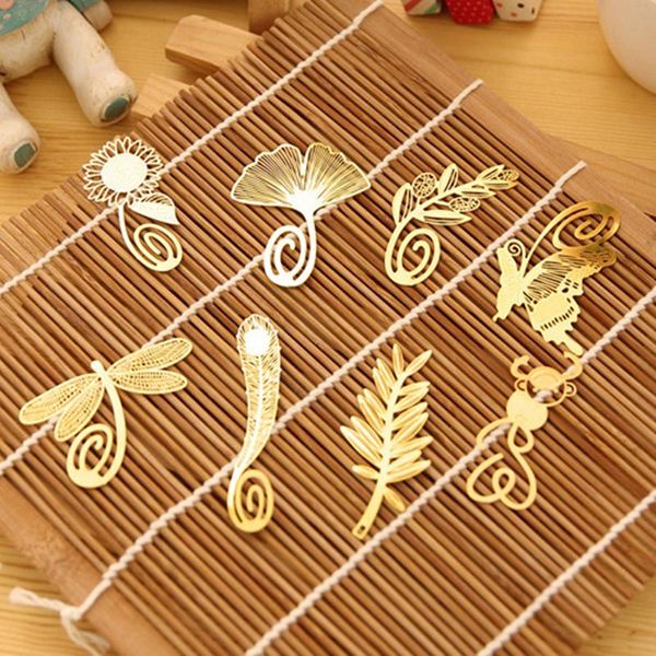 Закладка 1PC Корейские канцелярские товары изысканные мини -металлические закладки бабочка Dragonfly Design Designal Gift School Supplies