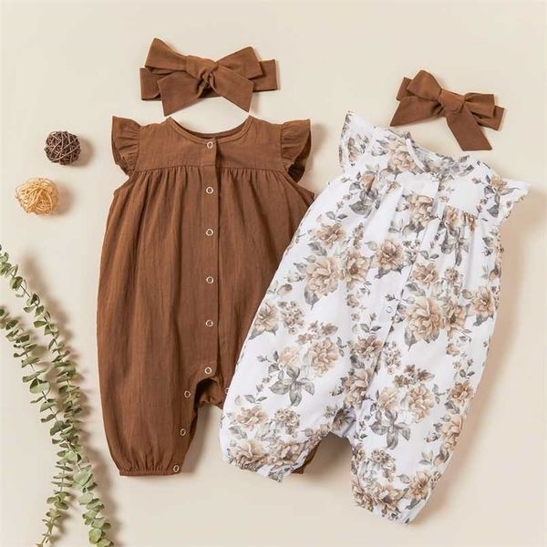 

baby / toddler solid floral flutter-sleeve bodysuit and headband set 211011, Blue