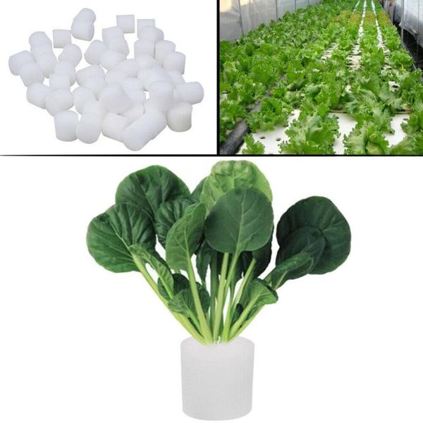 

planters & pots 100pcs cylinders sponge for hydroponic seed starting grow plant net pot basket planting parts