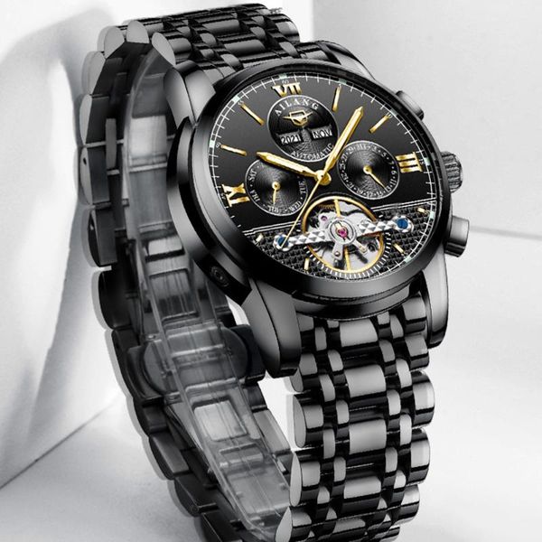 

swiss certified authentic mechanical watch fully automatic wormhole concept waterproof men's trend 2021 t wristwatches, Slivery;brown