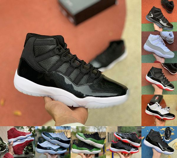

jumpman 11 men women basketball shoes 11s jubilee 25th anniversary playoffs bred space jam mens sneakers concord 45 cap and gown platinum ti