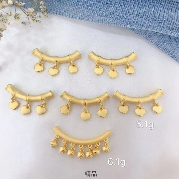 

full 999 hard 3d ring partition carved gold bead bamboo bell transfer pearl road road, Black