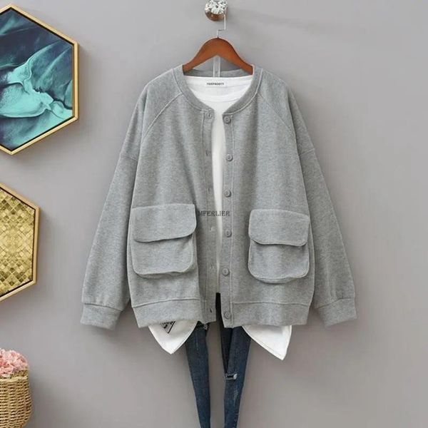 

women's jackets size 8xl 150kg women autumn jacket long sleeve female loose outwear for woman black gray color large coat streetwear, Black;brown