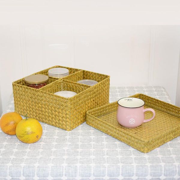 

storage baskets deskbasket box rattan fabric handmade elaborate woven candy