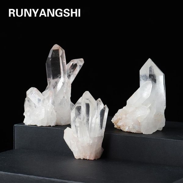 

decorative objects & figurines natural white quartz crystal cluster clear mineral specimen healing stone point home decoration