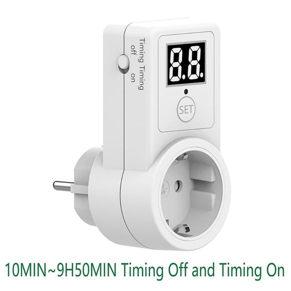 Timer Digitaler Countdown-Timer-Schalter Universal-Buchse Plug-in Zeitsteuerung Telefonbatterie Elektroautoladung EU-Stecker 10A