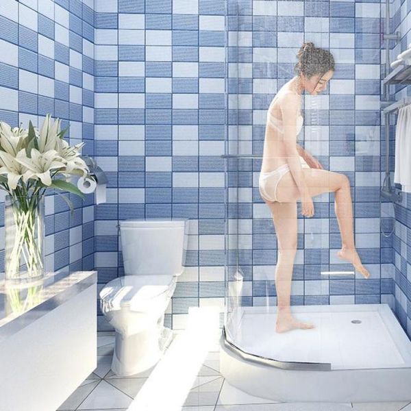 

modern bathroom waterproof wallpaper self-adhesive mosaic lattice thickening sticker toilet pvc wallpapers