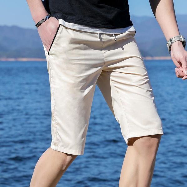 

men's shorts versatile 5-point thin cotton summer loose casual pants trend beach sports, White;black