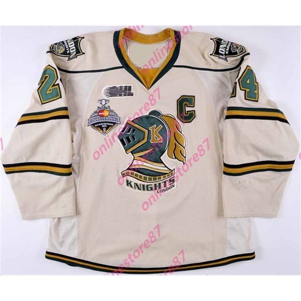 

522011 jarred tinordi london knights game worn jersey 2012 memorial cup p match team letter vintage hockey jerseys men youth women, Black