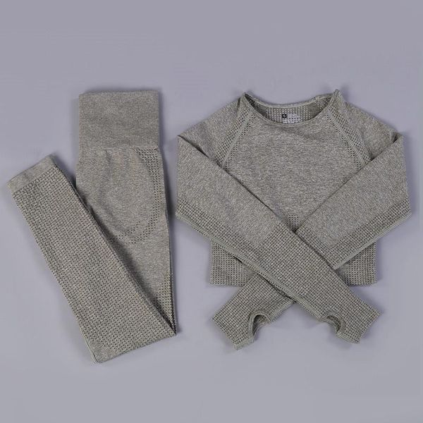 

seamless yoga set women fitness sports suits gym clothing long sleeve shirts crop high waist running leggings sport 2pcs outfit