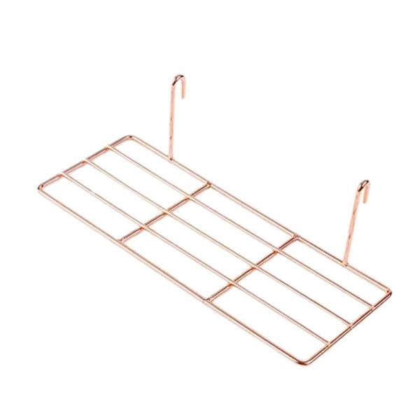 

hooks & rails straight shelf rack for grid wall panel mountable wire gold organizer display decor perfect po h