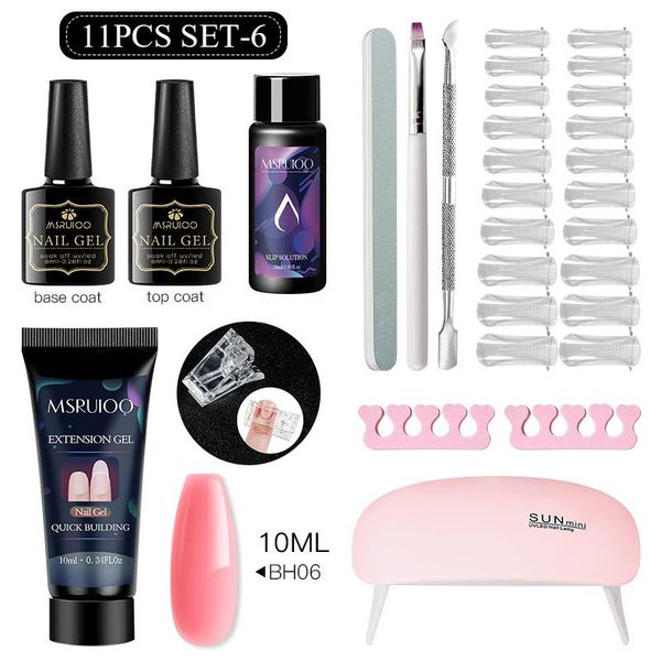 

nail gel msruioo poly set uv clear/pink acrylic quick building finger extension soak off polish tools, Red;pink