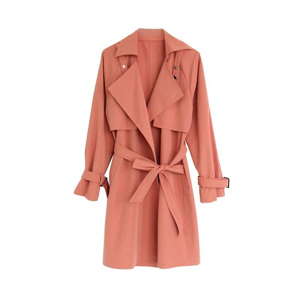 

women's trench coats coat women casual loose with sashes 2021 arrival spring long elegant ladies overcoat outerwear 190414, Tan;black